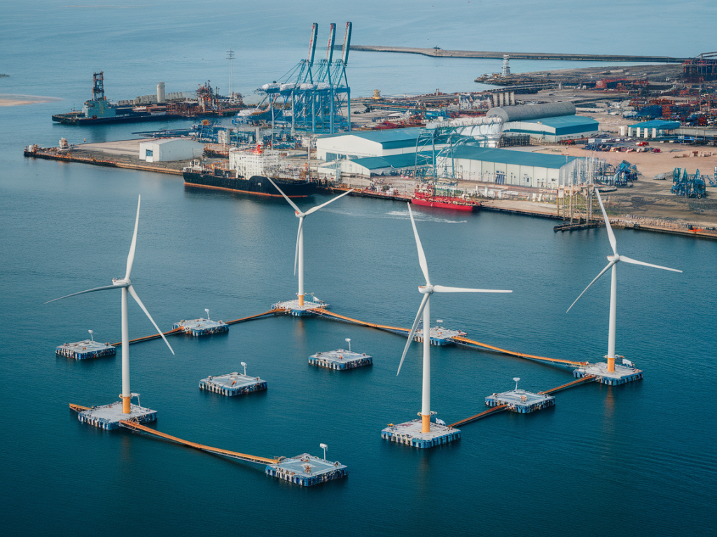 Quelle est la rentabilité réelle d'un parc d'éoliennes flottantes associé à un stockage par gravité pour un port industriel ?
