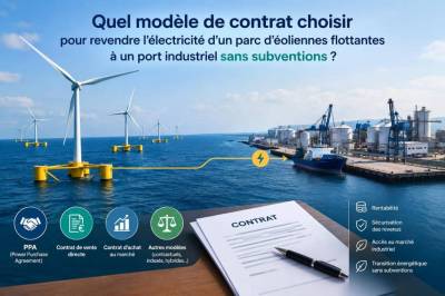 Quel modèle de contrat choisir pour revendre l'électricité d'un parc d'éoliennes flottantes à un port industriel sans subventions